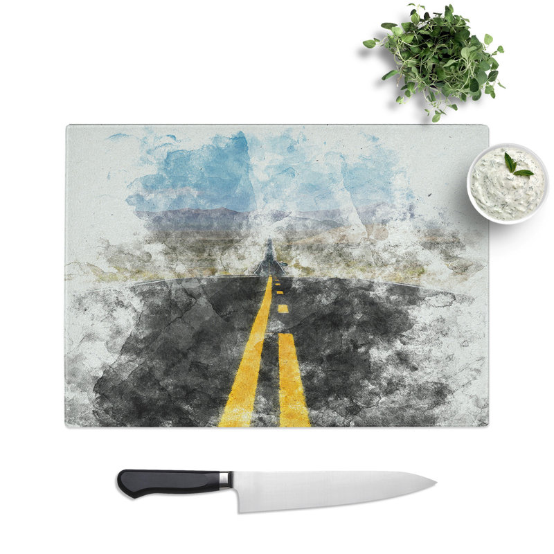 Tempered Glass Horizon of Nevada Chopping Board, 20 cm x 28.5 cm