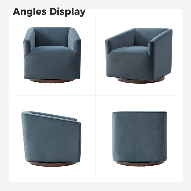 Ensemble de 2 chaises demi-tonneau pivotantes à 360 degrés