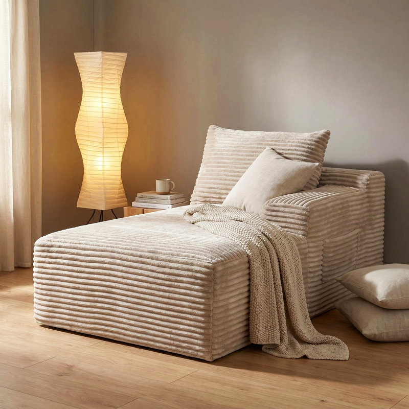 Causeuse en velours côtelé Corduroy, Velours côtelé chameau, L 69,00 po