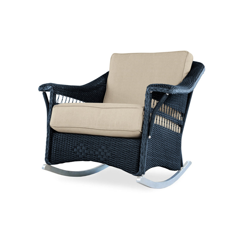 Nantucket Outdoor Rocker Chair, Demo Oatmeal, Ebony