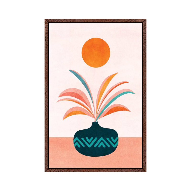 Sun Worship - Print on Canvas, 101.6 cm H x 66.04 cm W, Classic Brown Wood Framed