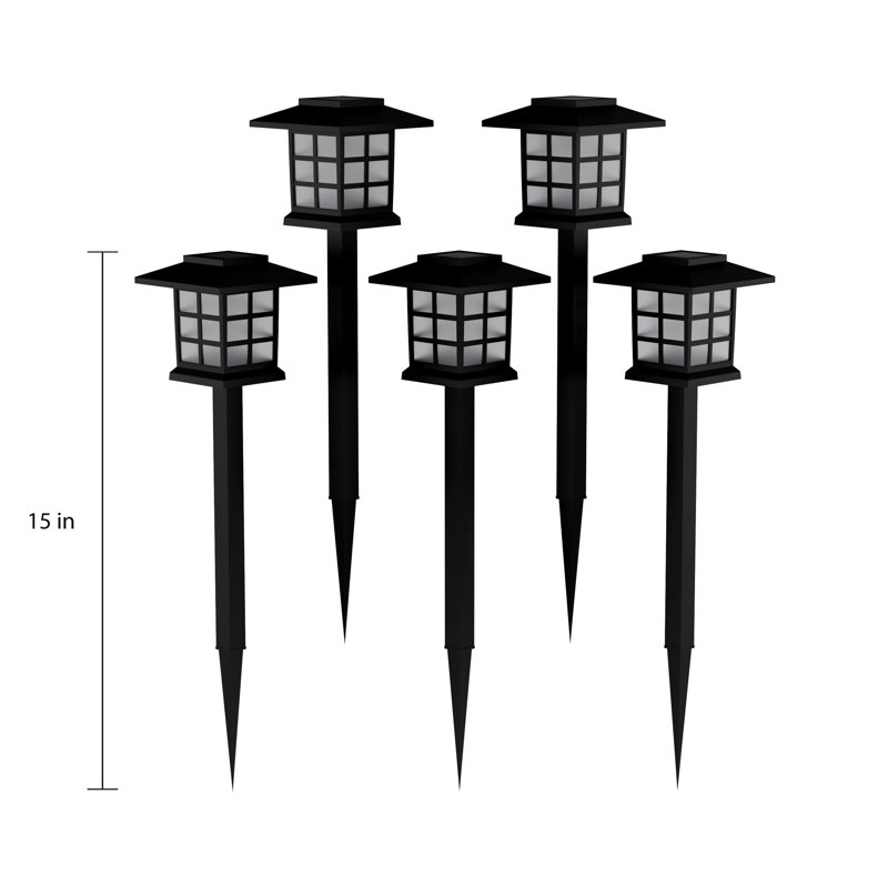 Solar Matte Black Solar Powered Integrated LED Pathway Light Pack