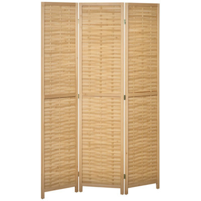 Paravent de séparation de pièce, 3 panneaux pliables en bambou pour intimité à domicile ou bureau, 120 x 170 x 2 cm