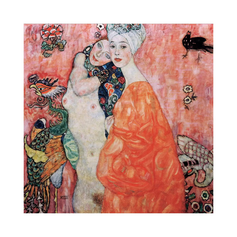 The Friends (Die Freundinnen) 1916 by Gustav Klimt - Wrapped Canvas Painting, 45.72 cm H x 45.72 cm W x 1.91 cm D