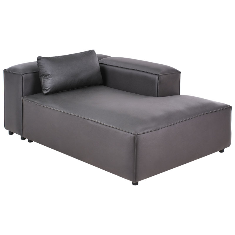 Faux Leather Chaise Lounge, Right Hand Facing