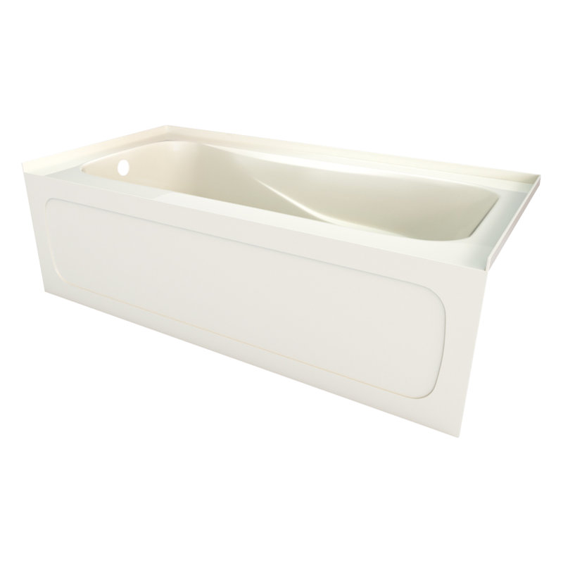 66'' x 30'' Soaking Acrylic Bathtub, Left, Biscuit
