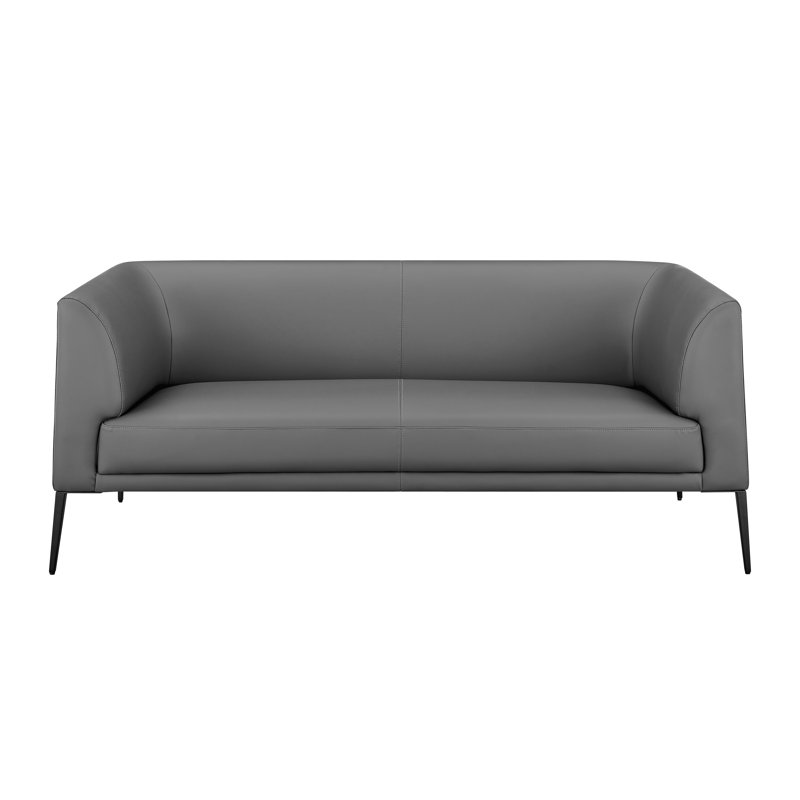 Manjola Faux Leather 70.87'' Reception Loveseat, Gray
