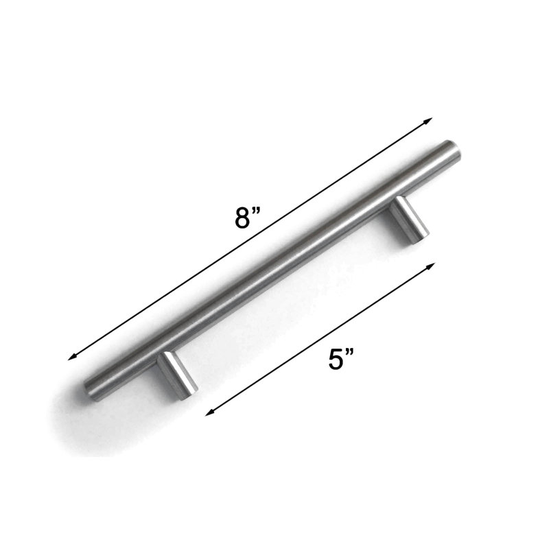 Poignée barre en acier inoxydable nickel brossé thermolaqué pour l'extérieur - 5 po x 8 po