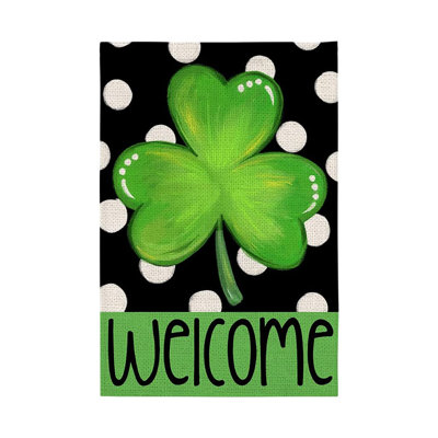 St. Patrick's Day Linen Garden Flags Patio Decor Flags  Holiday Background Flags Outdoor Garden Decor  Patio