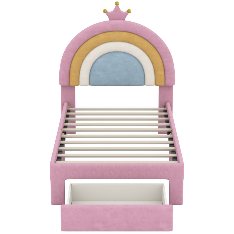 Lit plateforme tapissier Rainbow