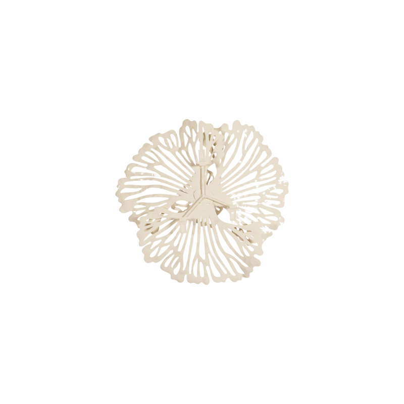 Flower Wall Art Extra Small Metal, Off White