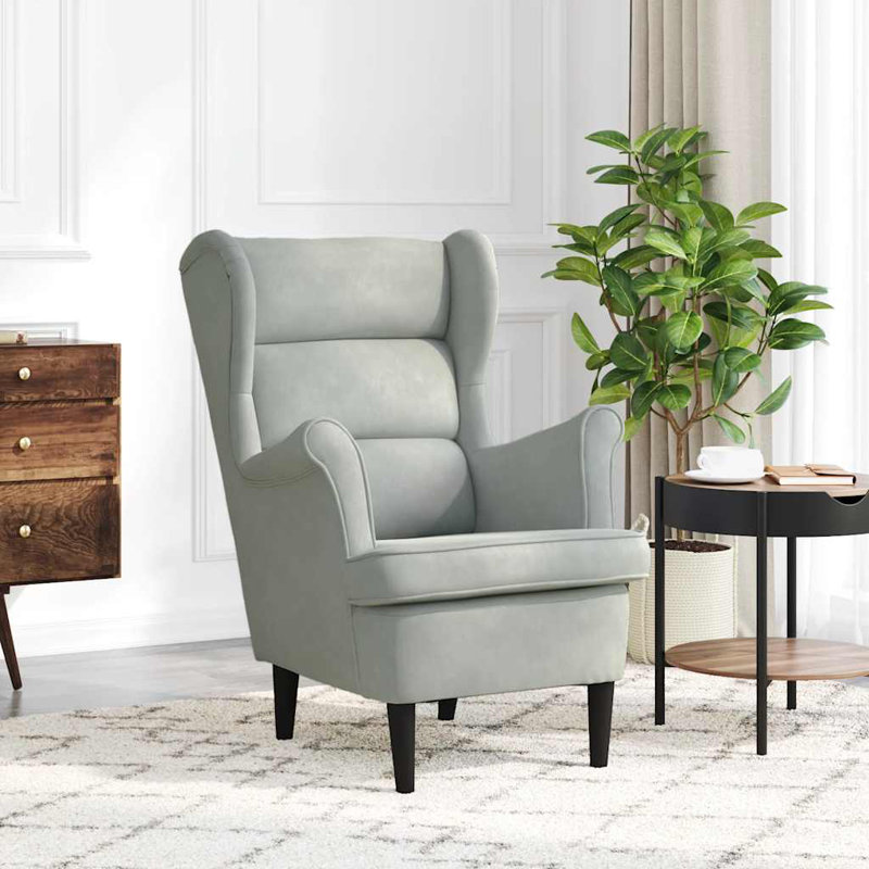 Jelez armchair, Polyester gris clair