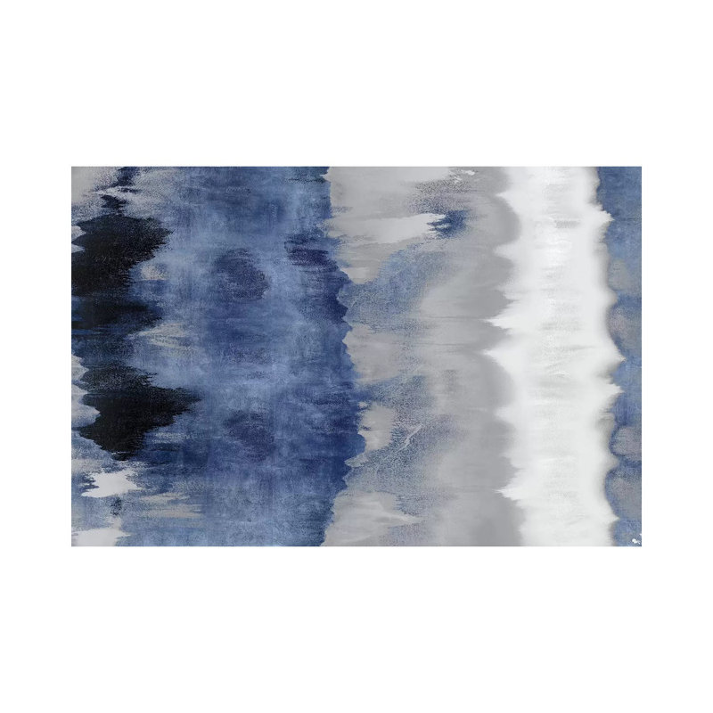« résonateur-indigo », reproduction d’art sur toile tendue, H 8 po x l 12 po x P 0,75 po, Toile tendue, Pas de tapis