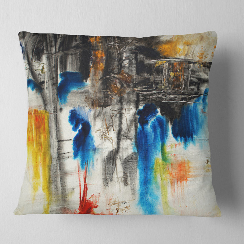 Coussin contemporain, Coussin décoratif, 16 po x 16 po