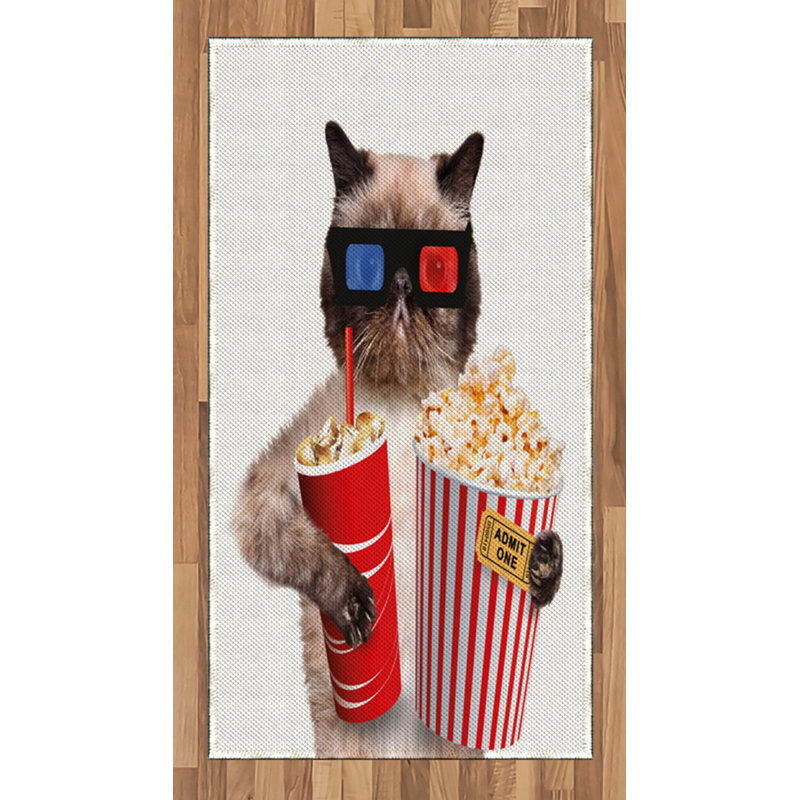 Movie Theater High Density Long Fiber Poly Threads Decorative Area Rug Carpet, Rectangle 2'7" x 5'