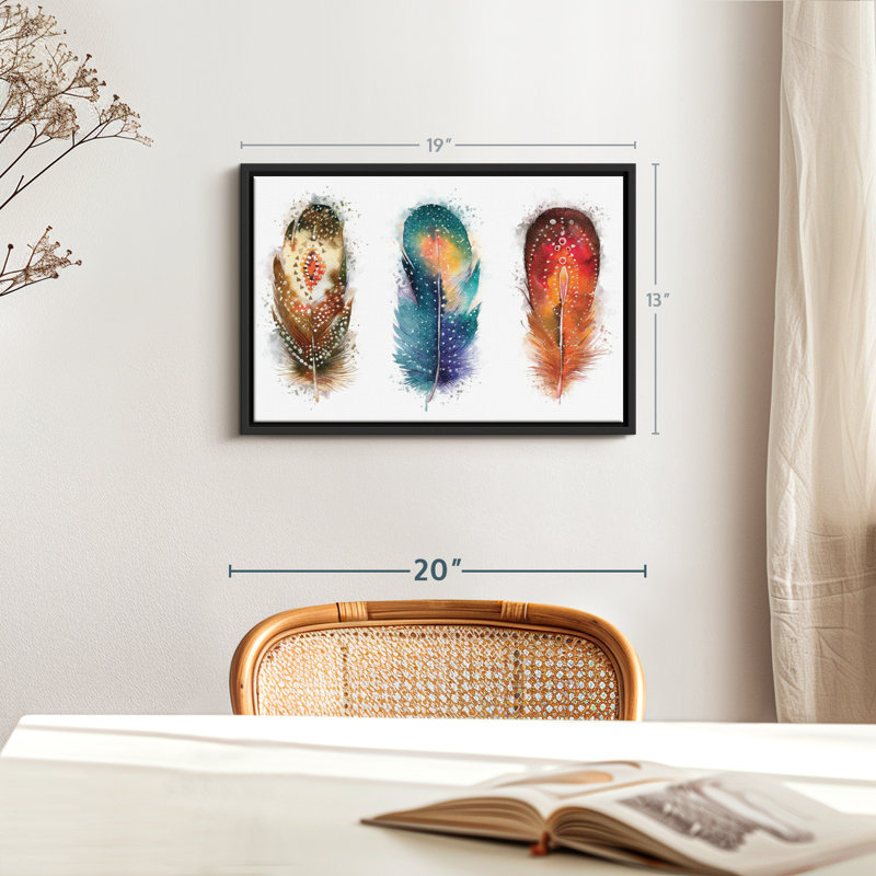 " Feather Patterns Splatter Canvas Print ", 13" H x 19" W
