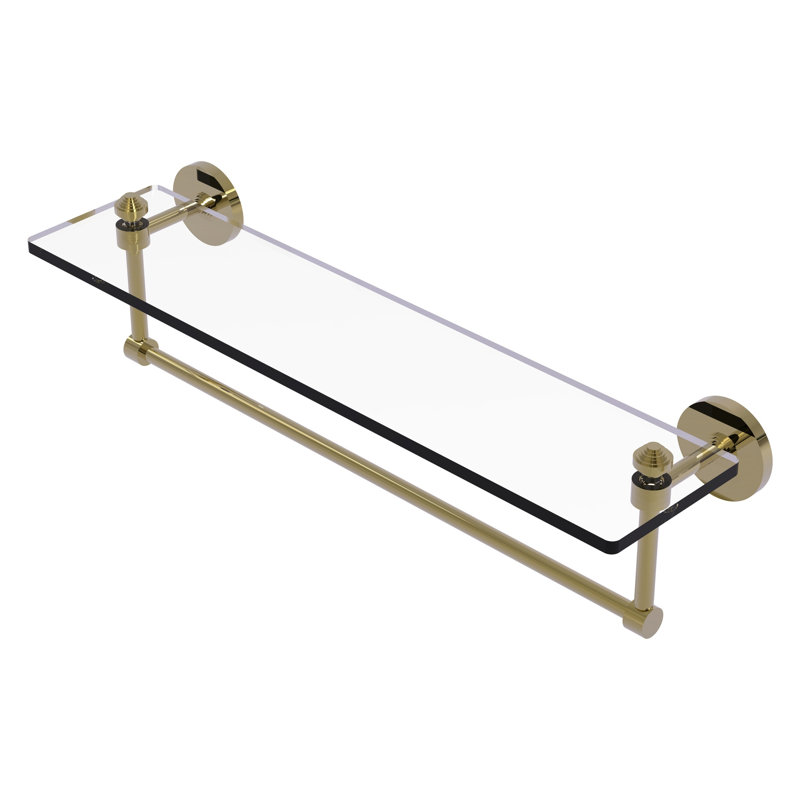 Southbeach with Towel Bar, Unlacquered Brass, 5" H x 22" W x 5" D