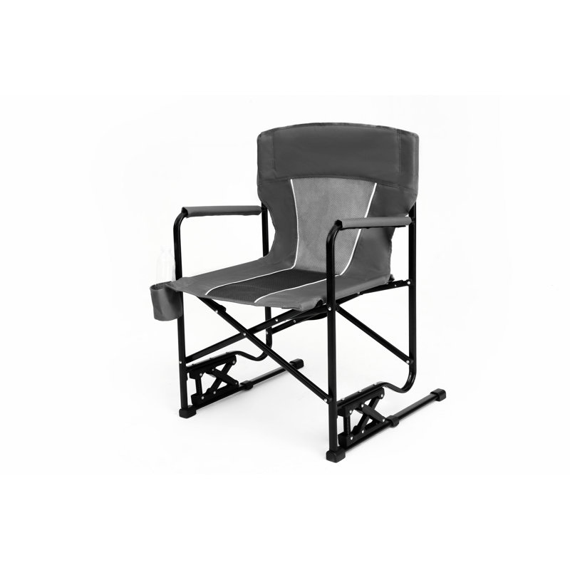 Chaise berçante pliante portative pour l'extérieur, Gris