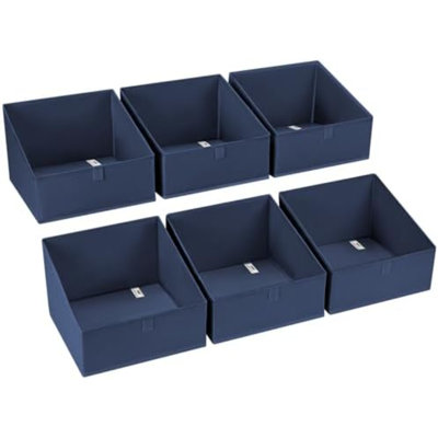 Closet Storage Bins 6 Pack - Fabric Trapezoid Closet Organizer Bin, Foldable Storage Baskets For Shelves, Shelf Organizer, Clothing Storage Box For To