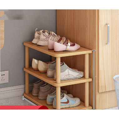 Ebern Designs 12 Pair Solid Wood Shoe Rack