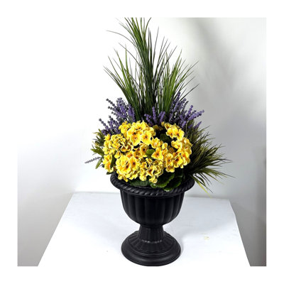 Faux Silk Mixed Arrangement in Planter