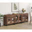 Armoire de rangement avec portes en verre, buffet moderne 3 en 1 avec tablettes réglables et 2 tiroirs, armoire à café pour le salon, cuisine-1066809870-1060083503
