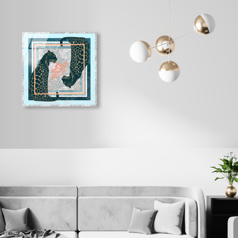 Dual Paris Cheetah Print Glam Jungle by Oliver Gal, Black Frame, 12 x 12, 20"H x 20"W, High-Gloss Acrylic Print