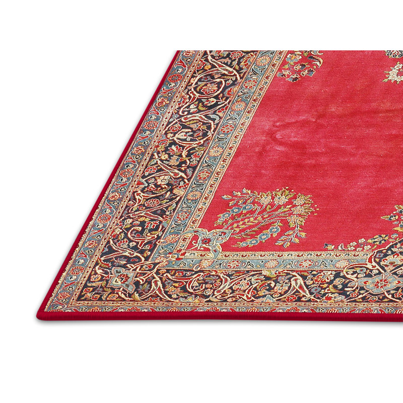 Tapis rose foncé/brun traditionnel traditionnel, Rectangle 4 pi x 6 pi