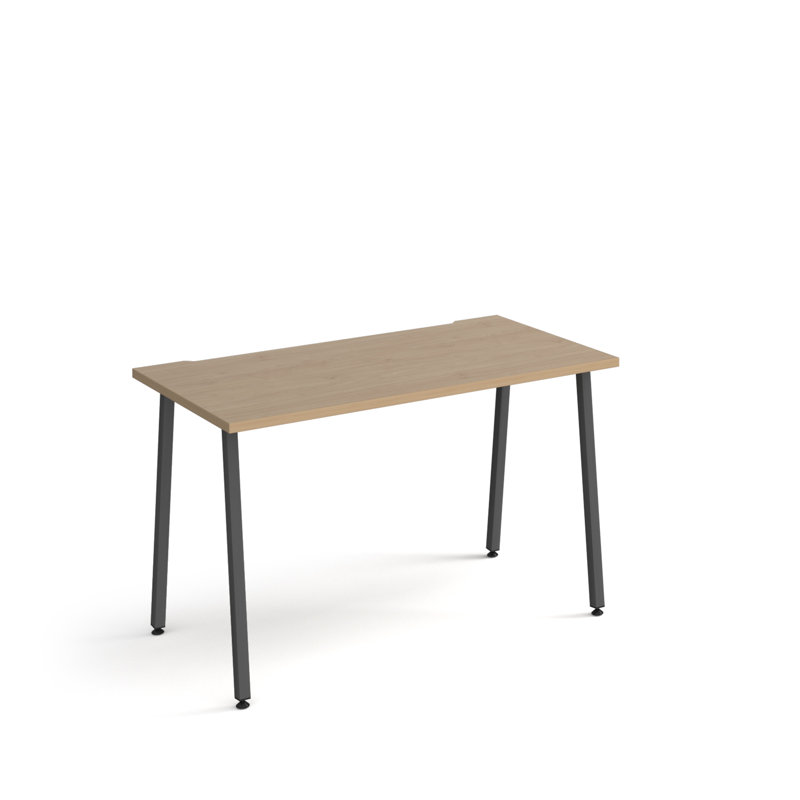 Metal Base Computer Desk, 730cm H x 1200cm W x 600cm D, Kendal Oak