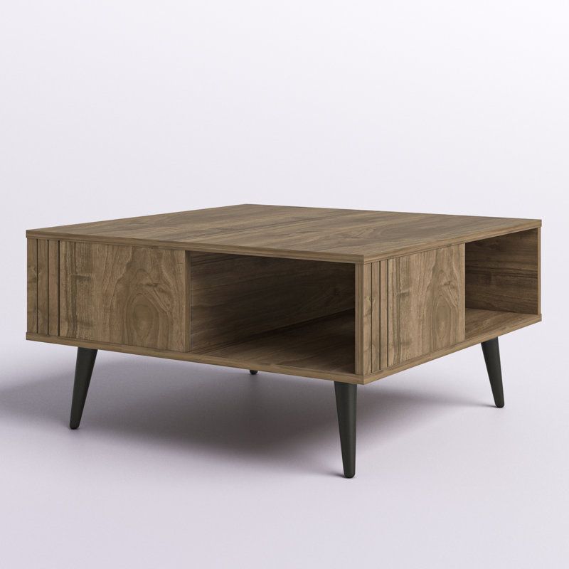 Table basse avec rangement Aidtya, Noyer