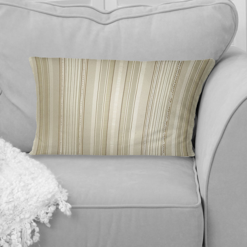 Coussin lombaire traditionnel beige à rayures fines - Beige