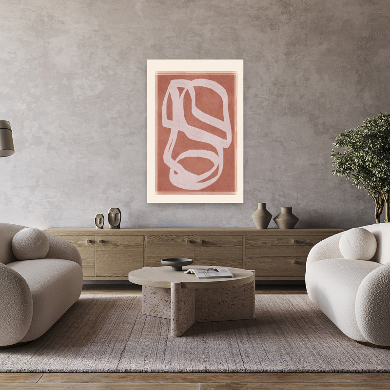 «Earthy Abstract Flow», reproduction d'art contemporain minimaliste, 48" H x 32" W