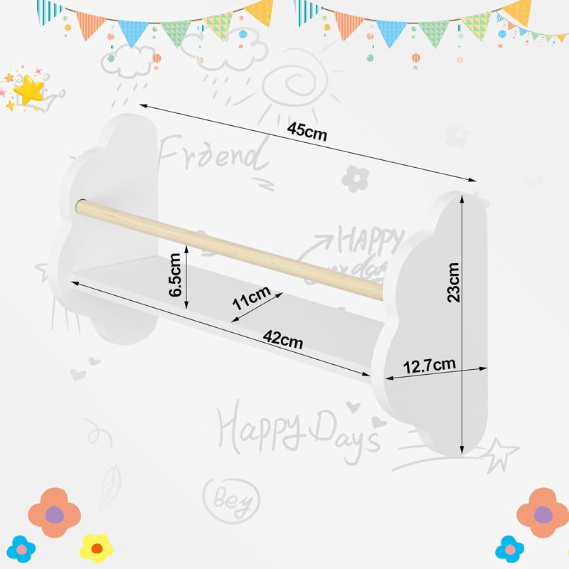 Elysburg 3 Piece Floating Shelf, 23cm H x 45cm W x 12.7cm D