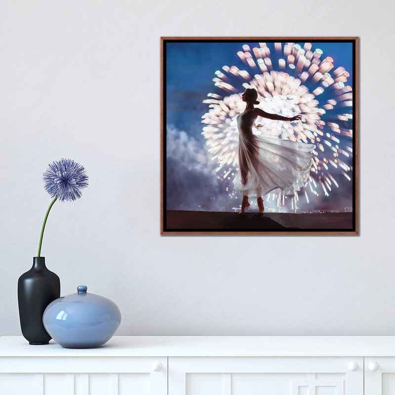" Fireworks " by Hobopeeba, No Mat, 18'' H x 18'' W x 1.5'' D, Classic Wood Framed