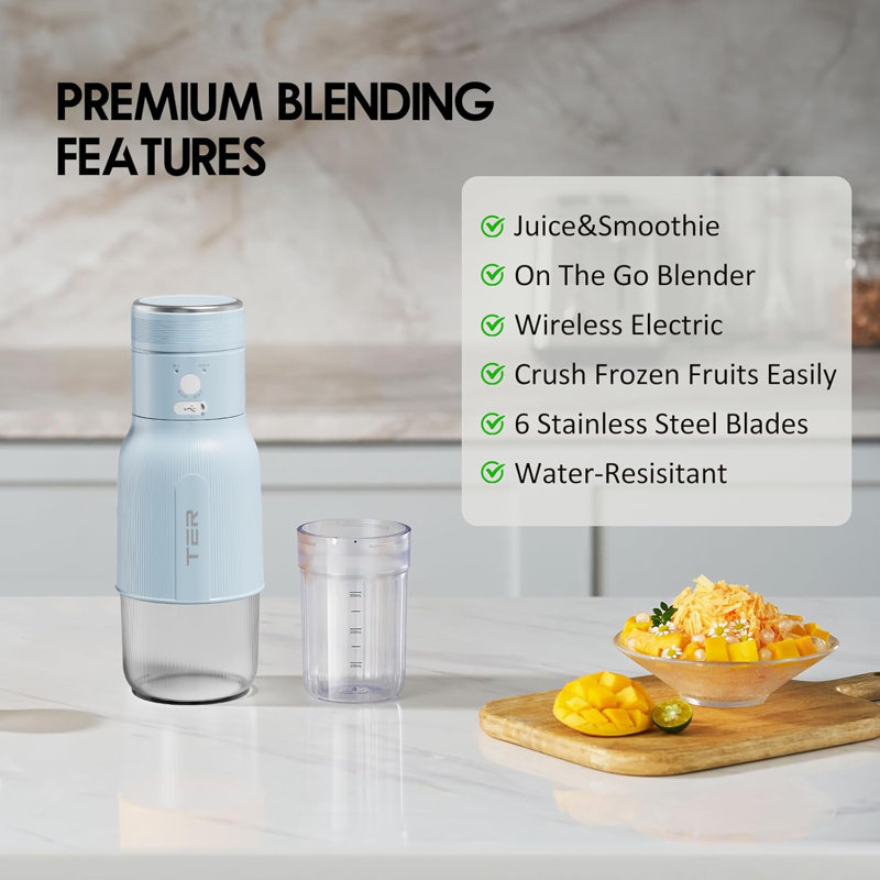 Ice Shaver Machine Portable Blender 2 In 1, Shaved Ice Machine For Home, Snow Cone Machine Ice Shaver Machine, Portable Blender For Shakes And Smoothies, Cordless Electric, Rechargeable