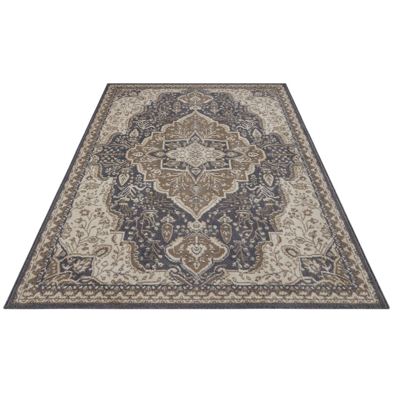 Handwoven Black/Brown/Ivory Rug, Rectangular 160 x 235cm