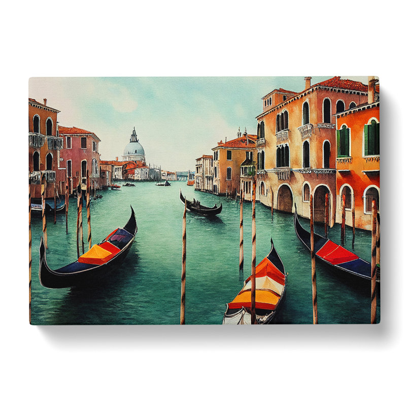 Venice Canal Watercolour Vol.1 - Wrapped Canvas Painting, 35cm H x 50cm W x 3cm D