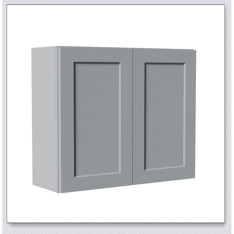 Armoire murale en bois massif avec portes à fermeture amortie et étagères réglables pour des solutions de rangement polyvalentes à domicile