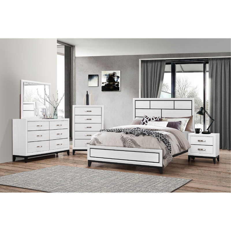 Lit Cotemporary, Lit double, Blanc