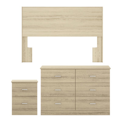 Ensemble de mobilier de chambre à coucher 3 pièces Allyannah