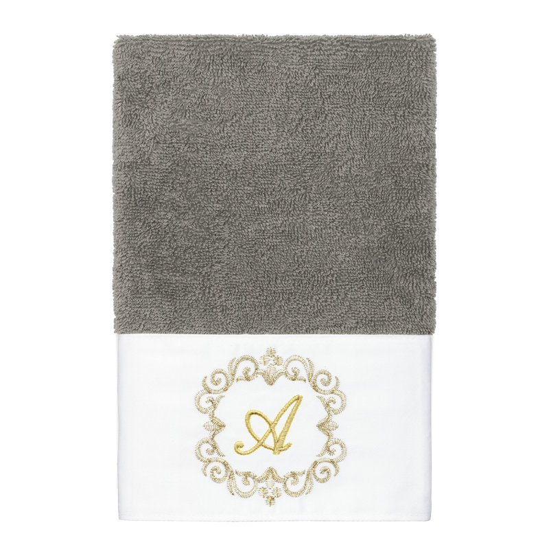 Winston Porter 100% Turkish Cotton MONICA 2PC Embellished Hand Towel Set, A