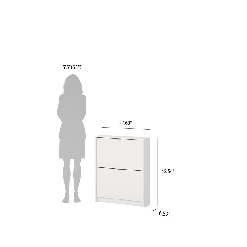 Aula 6 Pair Shoe Storage Cabinet, Black