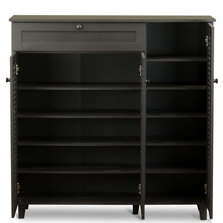 Espresso Tall Shoe Cubbie Cabinet