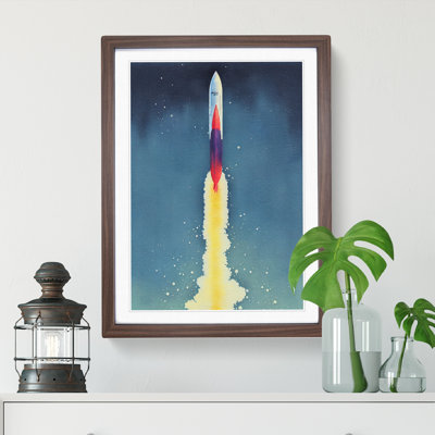 Entrancing Spaceship Rocket - Single Picture Frame Print
