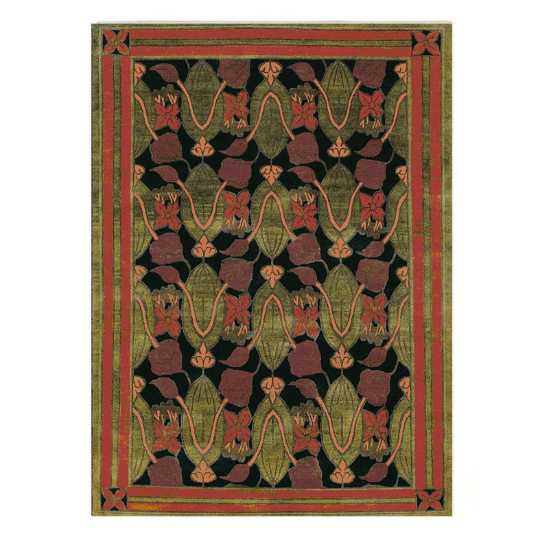 Crafters & Weavers Arts and Crafts Collection Area Rug Ultra Soft Washable Rug, Non Slip, Indoor, Stain Resistant Rugs for Living Room Bedroom Vintage Home Decor (9' x 12')