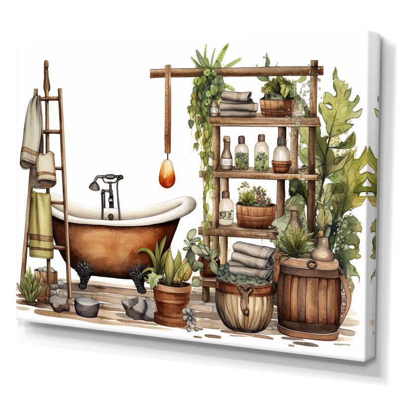"Natural Bathroom Decor XXII", reproduction sur toile, H 24 po x l 32 po, Toile tendue