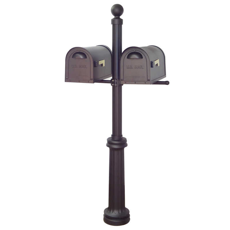 Classic Curbside Mailboxes with Fresno Double Mount Post Included