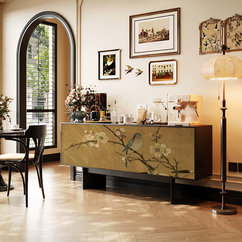 Buffet rétro simple et léger de luxe, Noir