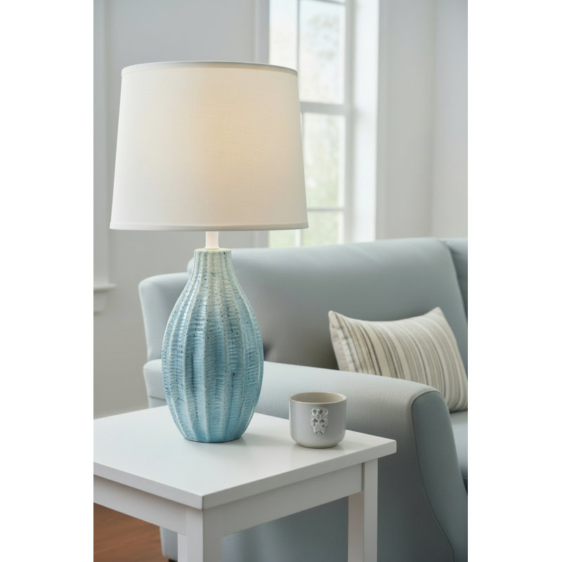 Lampe de table Nude / Sea, Blanc / Bleu