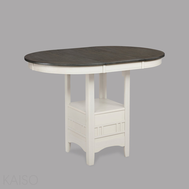 Table de salle à manger à hauteur de comptoir Casual, Gris, Blanc